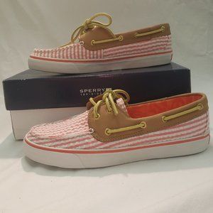 Sperry Top-Sider Coral Seersucker Women's Boat shoes size 8